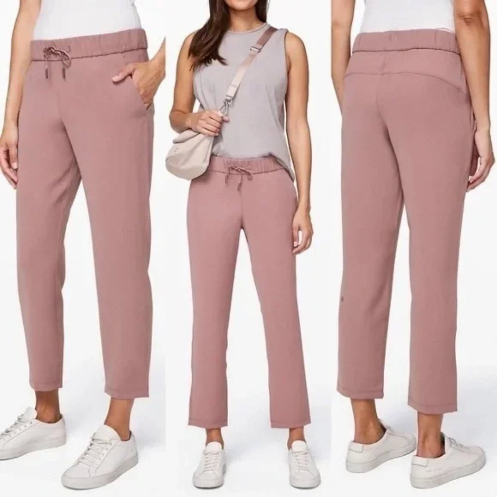 Lululemon On the Fly 7/8 Pant *Woven Red Dust RARE Drawstring Trouser 10